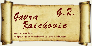 Gavra Raičković vizit kartica